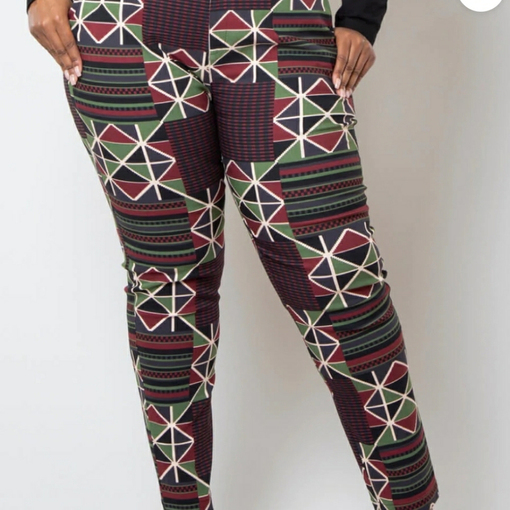 Talia  African print stretch woven Skinny Pants